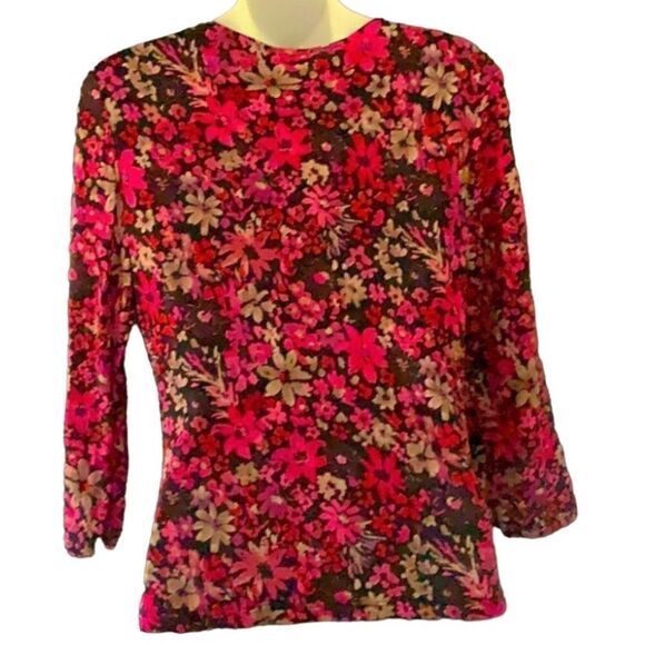 Geoffrey Beene floral top, M - Picture 4 of 6